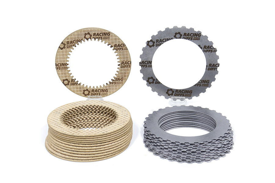 RacingDiffs Haldex Gen 4 Gen 5 clutch upgrade kit showing friction plates and steel discs for improved AWD traction and torque transfer
