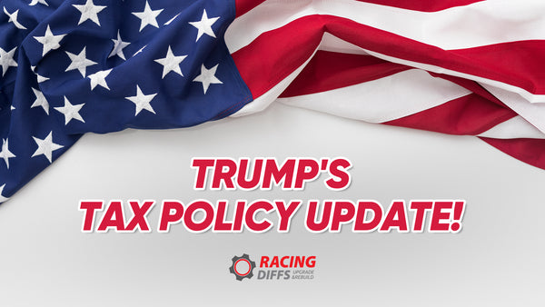 US tax policy update announcement by RacingDiffs regarding import duties on BMW LSD and performance differential parts