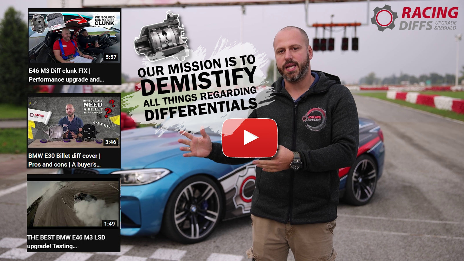 RacingDiffs video thumbnail about demystifying differentials with educational content
