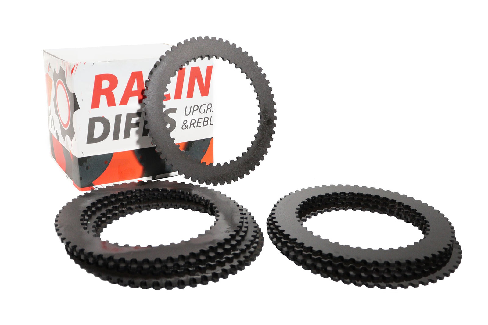 Close-up of RacingDiffs ACD Block Discs for Mitsubishi Evo 7–10—converts ACD to full lock for high-power drag applications