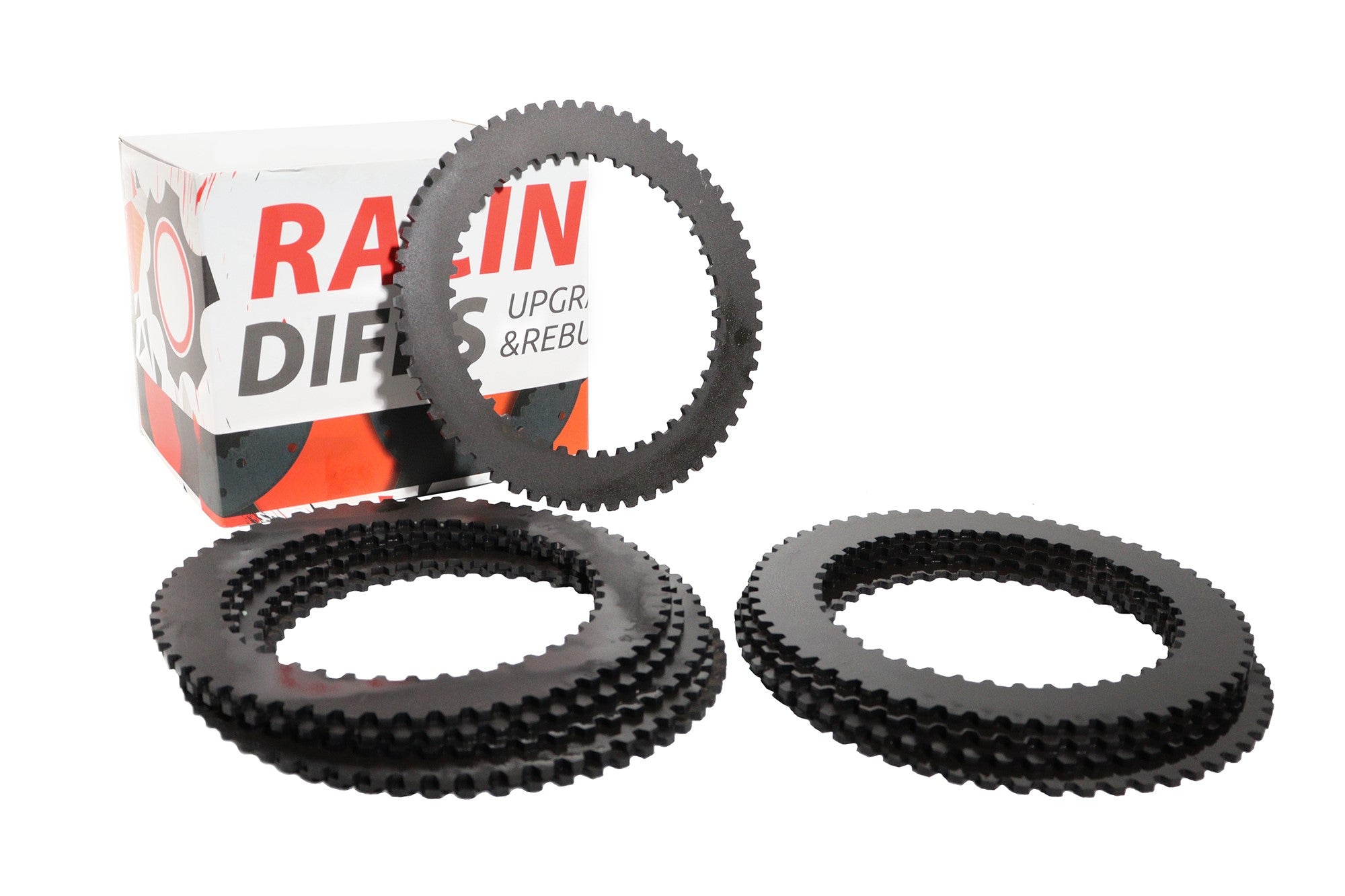 Close-up of RacingDiffs ACD Block Discs for Mitsubishi Evo 7–10—converts ACD to full lock for high-power drag applications