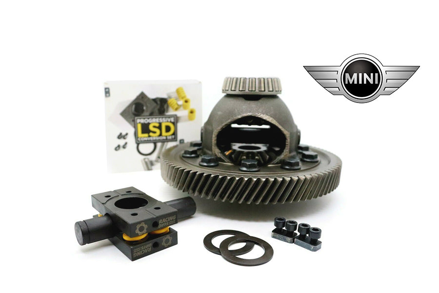 Mini Cooper S LSD conversion kit installed in differential housing with RacingDiffs progressive limited slip differential components for Getrag transmission R53 R56